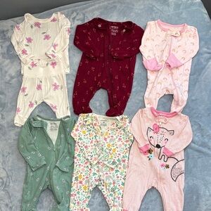 Newborn Baby Girl Clothing Bundle Floral and Animal Print